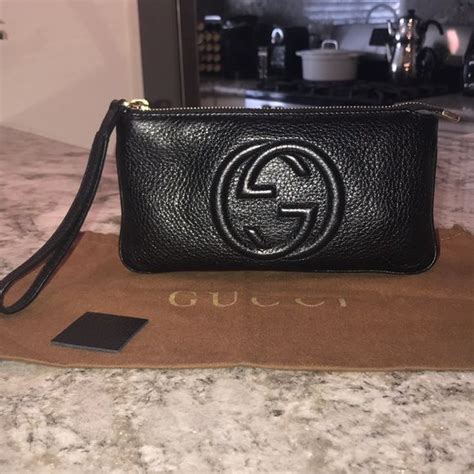 gucci wristlet black|clutch Gucci original.